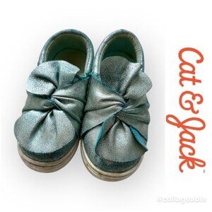 Cat & Jack | Mallory Bow Sneakers Mint Mermaid Blue | Size 7